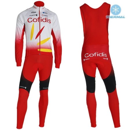 Tenue Maillot M/L + Collant à Bretelles 2019 Cofidis Pro Team Hiver Thermal Fleece N001